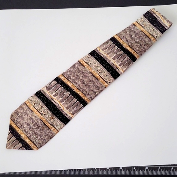 Men's Neck Tie Cocktail Collection Vodka  Beige Black Ivory - Picture 3 of 5